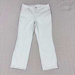 Talbots Flawless High-Waist Straight-Leg Classic Crisp White Denim Jeans 16